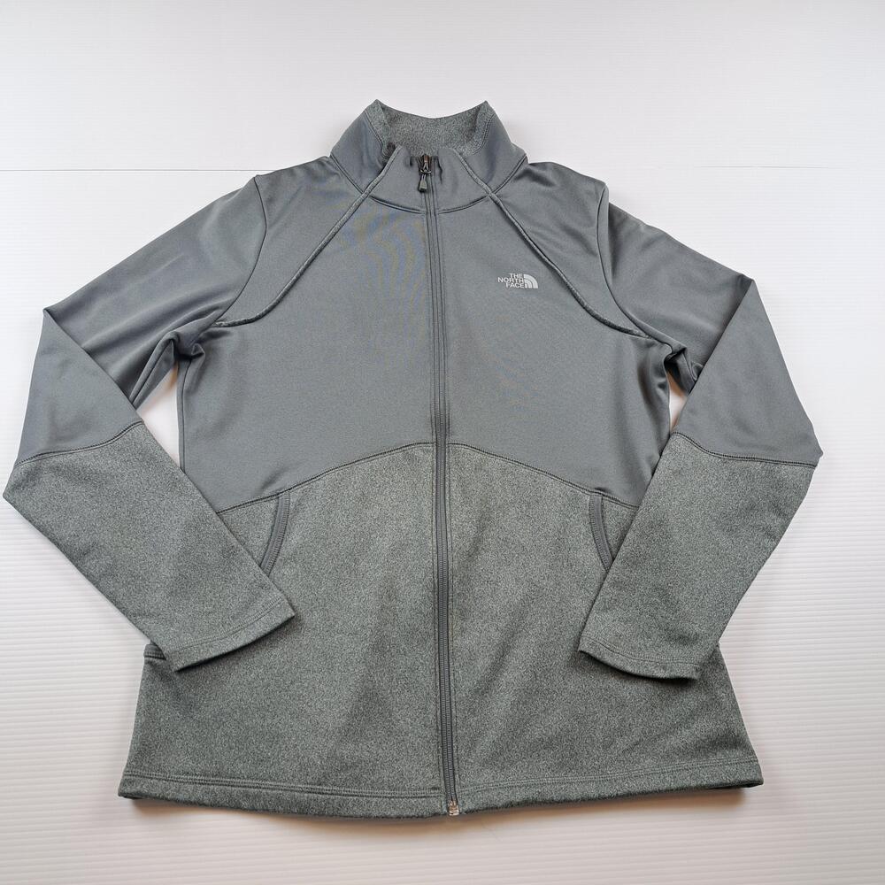 The North Face Jacket Womens Large Gray Full Zip Fleece Softshell Outdoor Hiking